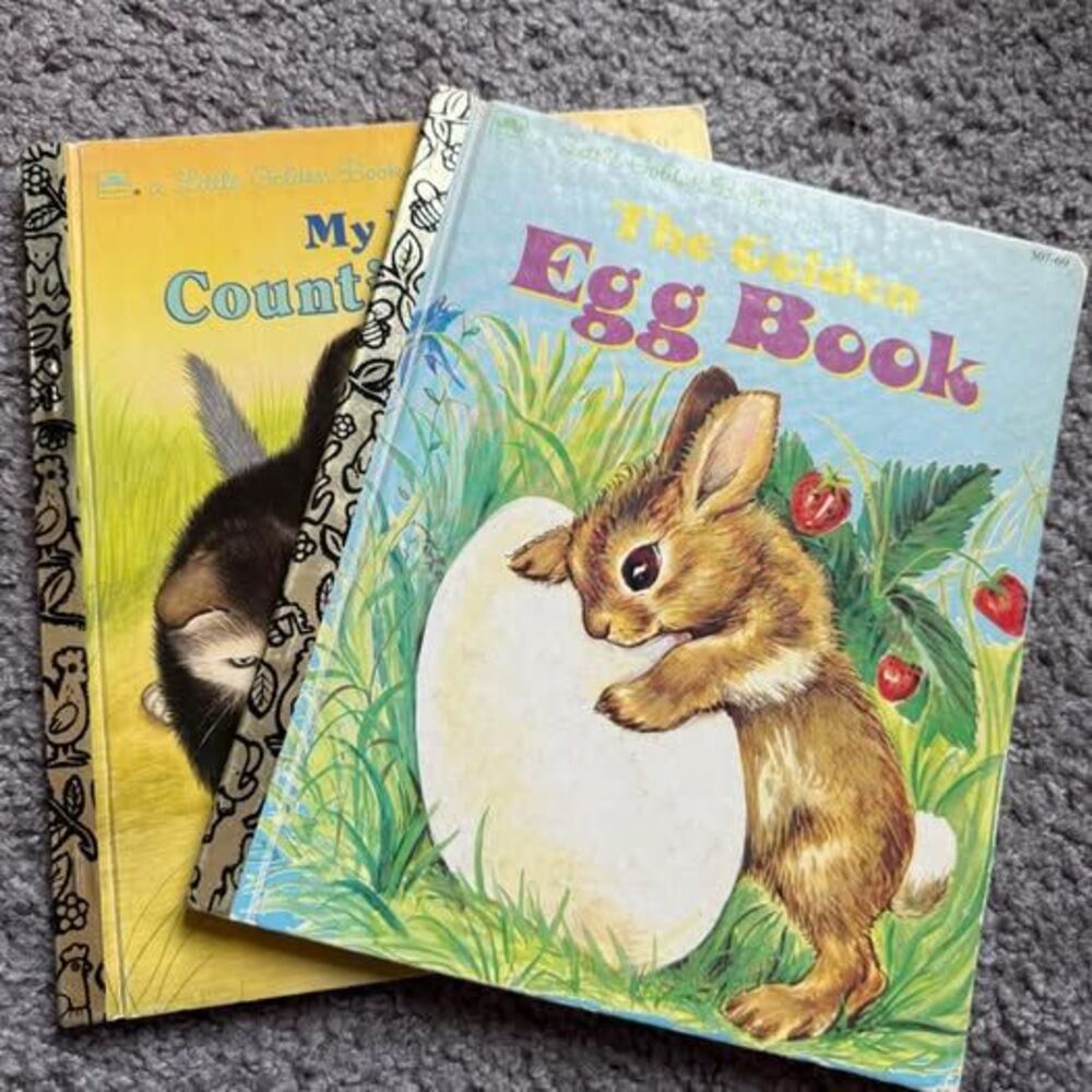 2 Little Golden Books - The Golden Egg Book & My Counting Book Vintage